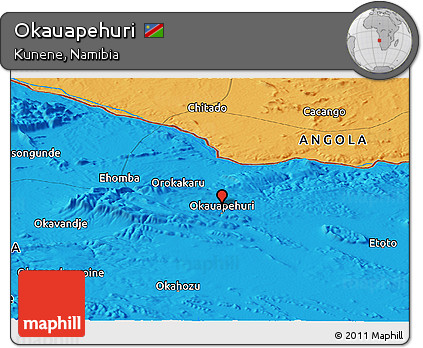 Political Panoramic Map of Okauapehuri