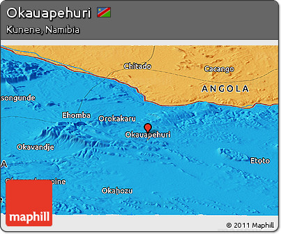 Political Panoramic Map of Okauapehuri