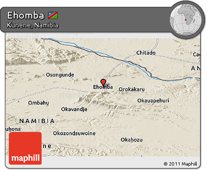 Shaded Relief Panoramic Map of Ehomba