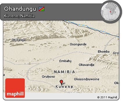 Shaded Relief Panoramic Map of Ohandungu