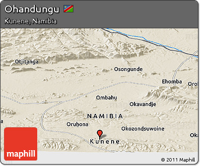 Shaded Relief Panoramic Map of Ohandungu