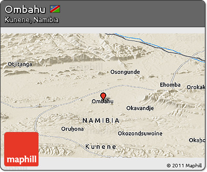 Shaded Relief Panoramic Map of Ombahu