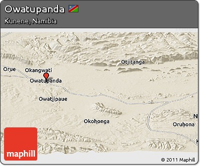 Shaded Relief Panoramic Map of Owatupanda