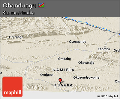 Shaded Relief Panoramic Map of Ohandungu