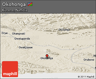 Shaded Relief Panoramic Map of Okohonga