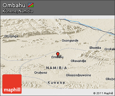 Shaded Relief Panoramic Map of Ombahu