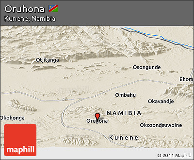 Shaded Relief Panoramic Map of Oruhona