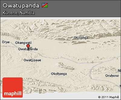 Shaded Relief Panoramic Map of Owatupanda