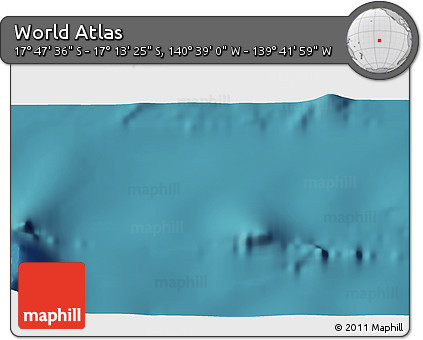 Satellite 3D Map of the Area around 17° 30' 31" S, 140° 10' 30" W