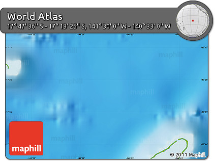 Physical Map of the Area around 17° 30' 31" S, 141° 1' 30" W