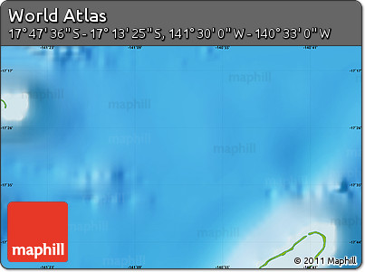 Physical Map of the Area around 17° 30' 31" S, 141° 1' 30" W