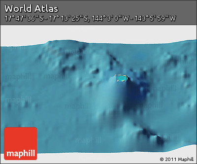 Satellite 3D Map of the Area around 17° 30' 31" S, 143° 34' 29" W