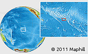 Physical Location Map of the area around 17° 30' 31" S, 143° 34' 29" W