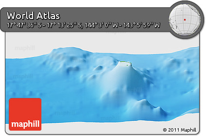 Physical Panoramic Map of the Area around 17° 30' 31" S, 143° 34' 29" W