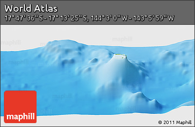Physical Panoramic Map of the Area around 17° 30' 31" S, 143° 34' 29" W