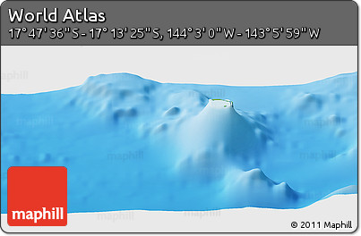 Physical Panoramic Map of the Area around 17° 30' 31" S, 143° 34' 29" W