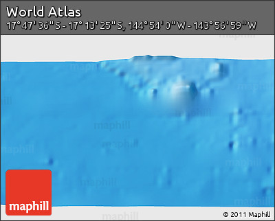 Physical 3D Map of the Area around 17° 30' 31" S, 144° 25' 30" W