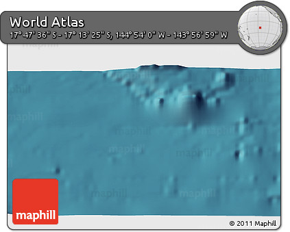 Satellite 3D Map of the Area around 17° 30' 31" S, 144° 25' 30" W