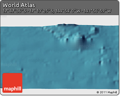 Satellite 3D Map of the Area around 17° 30' 31" S, 144° 25' 30" W