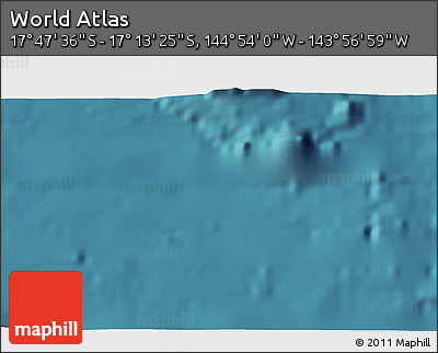 Satellite 3D Map of the Area around 17° 30' 31" S, 144° 25' 30" W