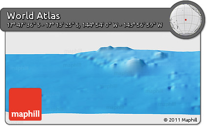 Physical Panoramic Map of the Area around 17° 30' 31" S, 144° 25' 30" W