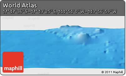Physical Panoramic Map of the Area around 17° 30' 31" S, 144° 25' 30" W