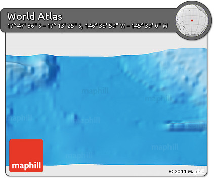 Physical 3D Map of the Area around 17° 30' 31" S, 146° 7' 30" W