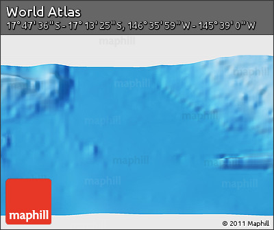 Physical 3D Map of the Area around 17° 30' 31" S, 146° 7' 30" W