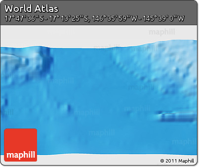 Physical 3D Map of the Area around 17° 30' 31" S, 146° 7' 30" W