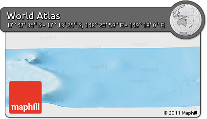 Physical Panoramic Map of the Area around 17° 30' 31" S, 148° 49' 29" E