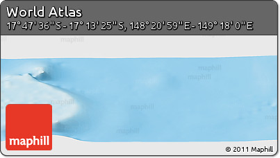 Physical Panoramic Map of the Area around 17° 30' 31" S, 148° 49' 29" E