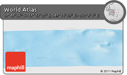 Physical Panoramic Map of the Area around 17° 30' 31" S, 149° 40' 30" E