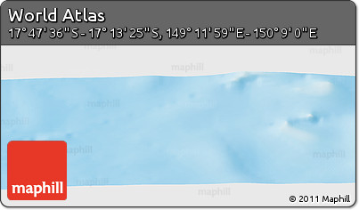 Physical Panoramic Map of the Area around 17° 30' 31" S, 149° 40' 30" E