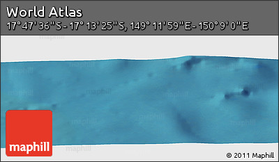 Satellite Panoramic Map of the Area around 17° 30' 31" S, 149° 40' 30" E