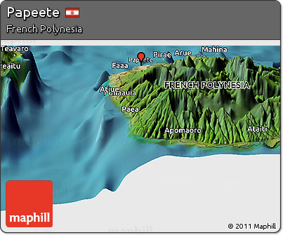 Satellite Panoramic Map of Papeete