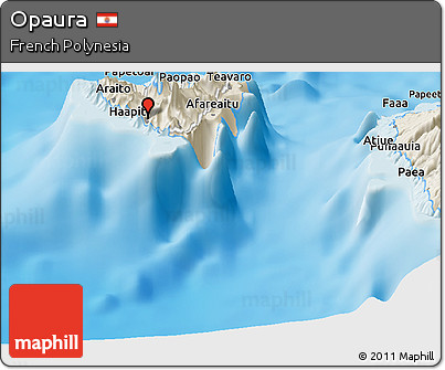 Shaded Relief Panoramic Map of Opaura