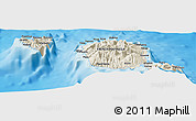 Shaded Relief Panoramic Map of Huau