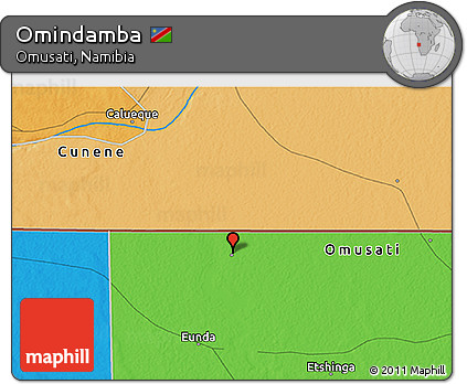 Political 3D Map of Omindamba