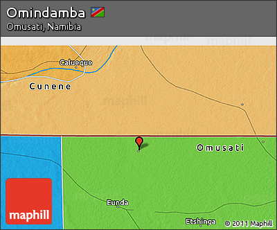 Political 3D Map of Omindamba