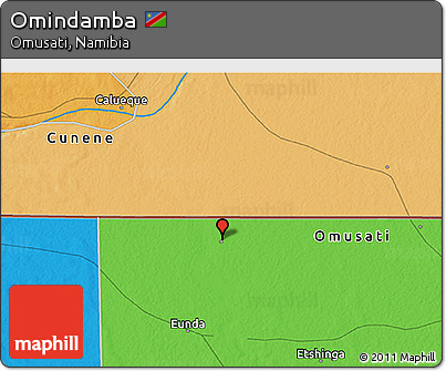 Political 3D Map of Omindamba