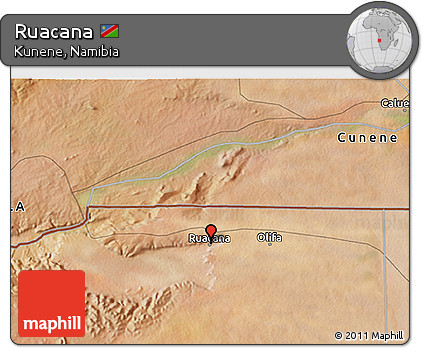 Satellite 3D Map of Ruacana