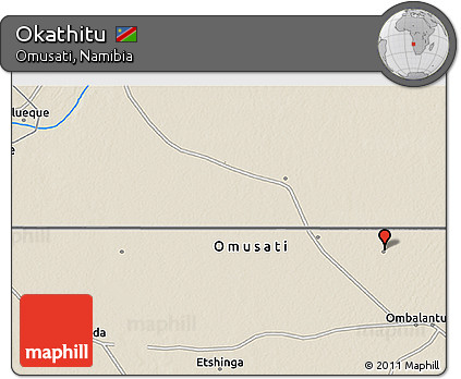 Shaded Relief 3D Map of Okathitu
