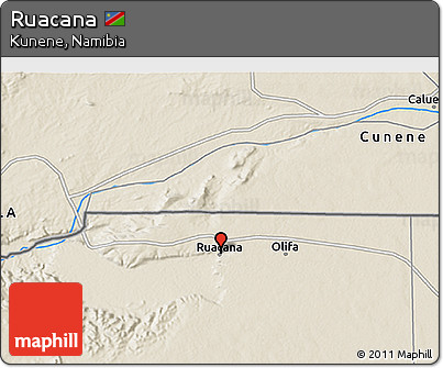 Shaded Relief 3D Map of Ruacana