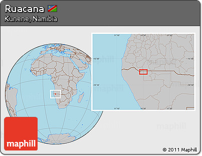 Gray Location Map of Ruacana