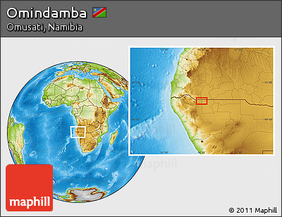Physical Location Map of Omindamba