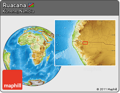 Physical Location Map of Ruacana