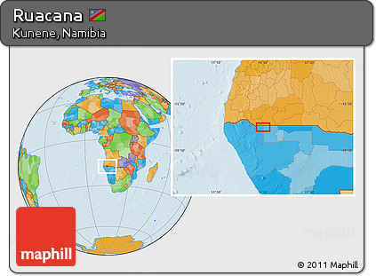 Political Location Map of Ruacana