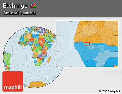 Political Location Map of Etshinga