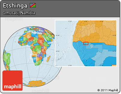 Political Location Map of Etshinga