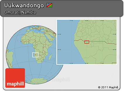 Savanna Style Location Map of Uukwandongo